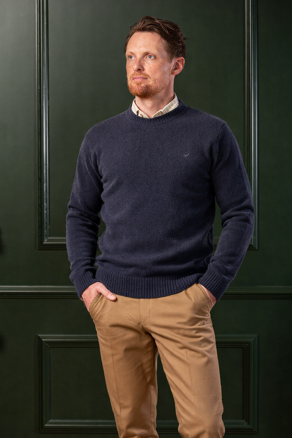 Kensington O-neck Lambswool Sweater – Storm