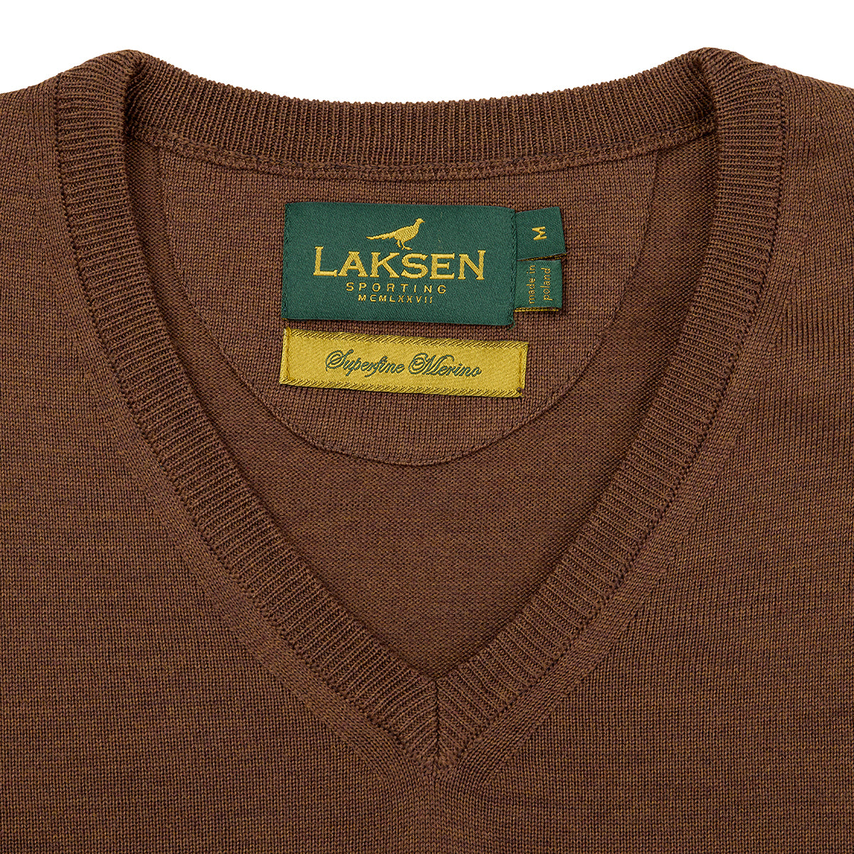 Sussex V-neck Merino Sweater – Rum