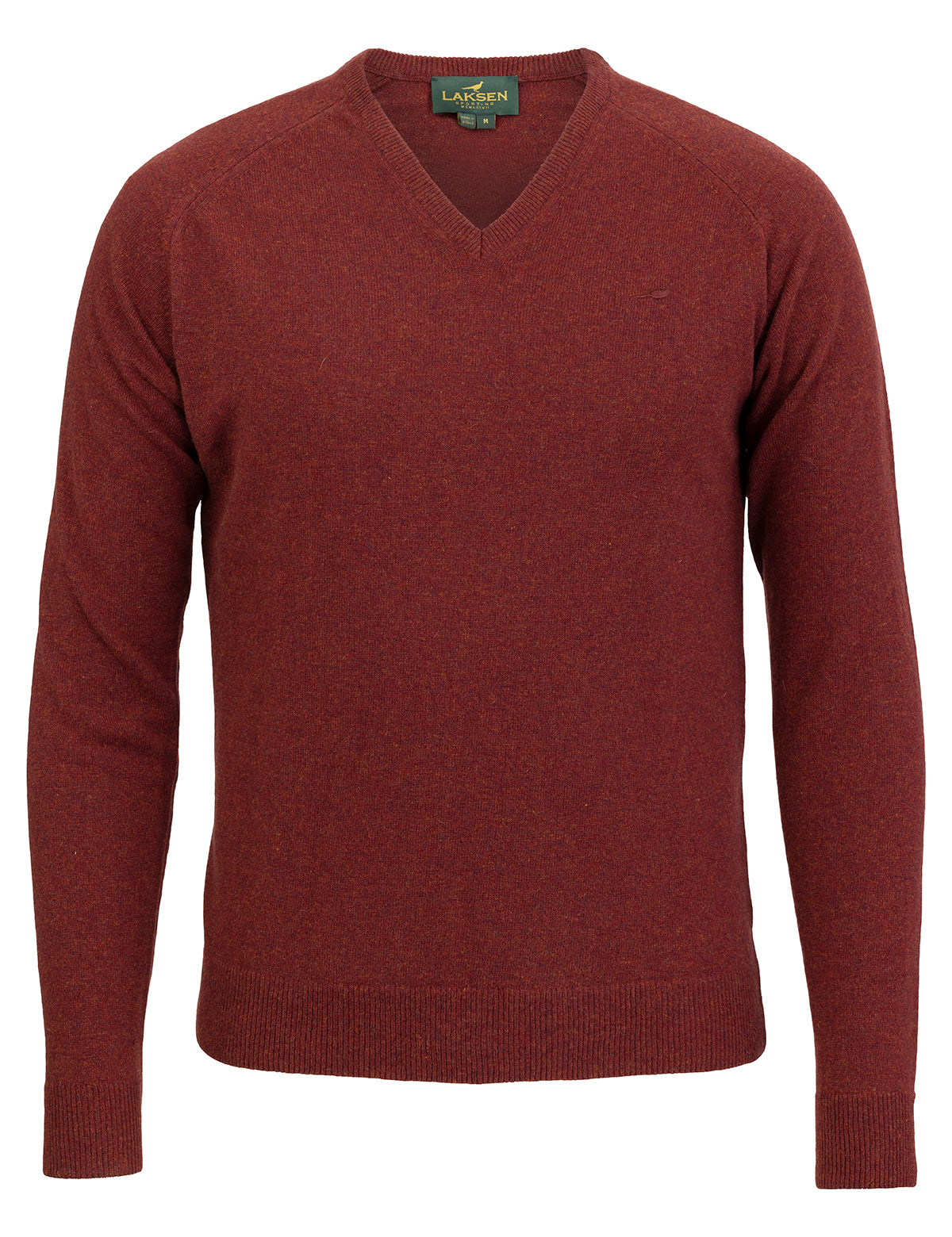 Trent V-neck Lambswool Sweater - Rusty