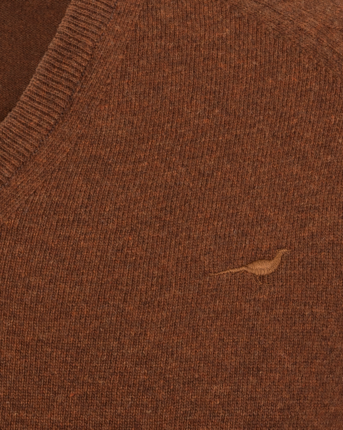 Trent V-neck Lambswool Sweater - Toffee