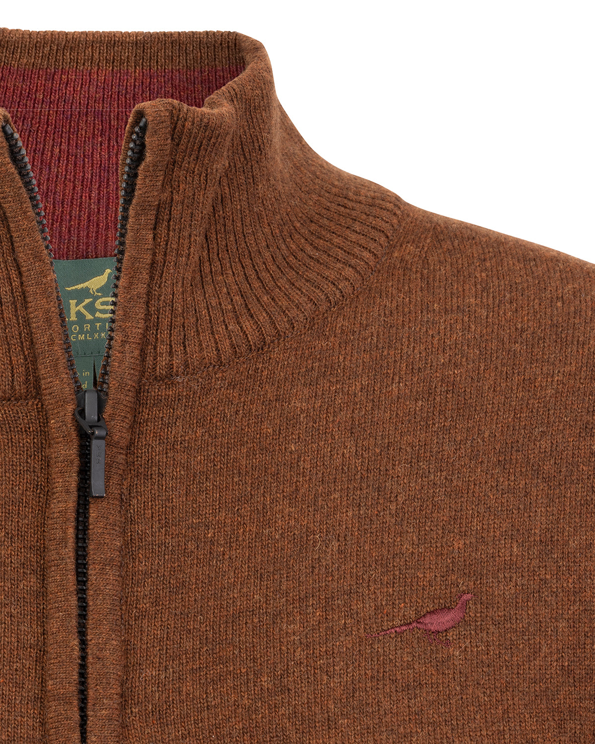 Tyne Zip Neck Women’s Lambswool Sweater – Toffee