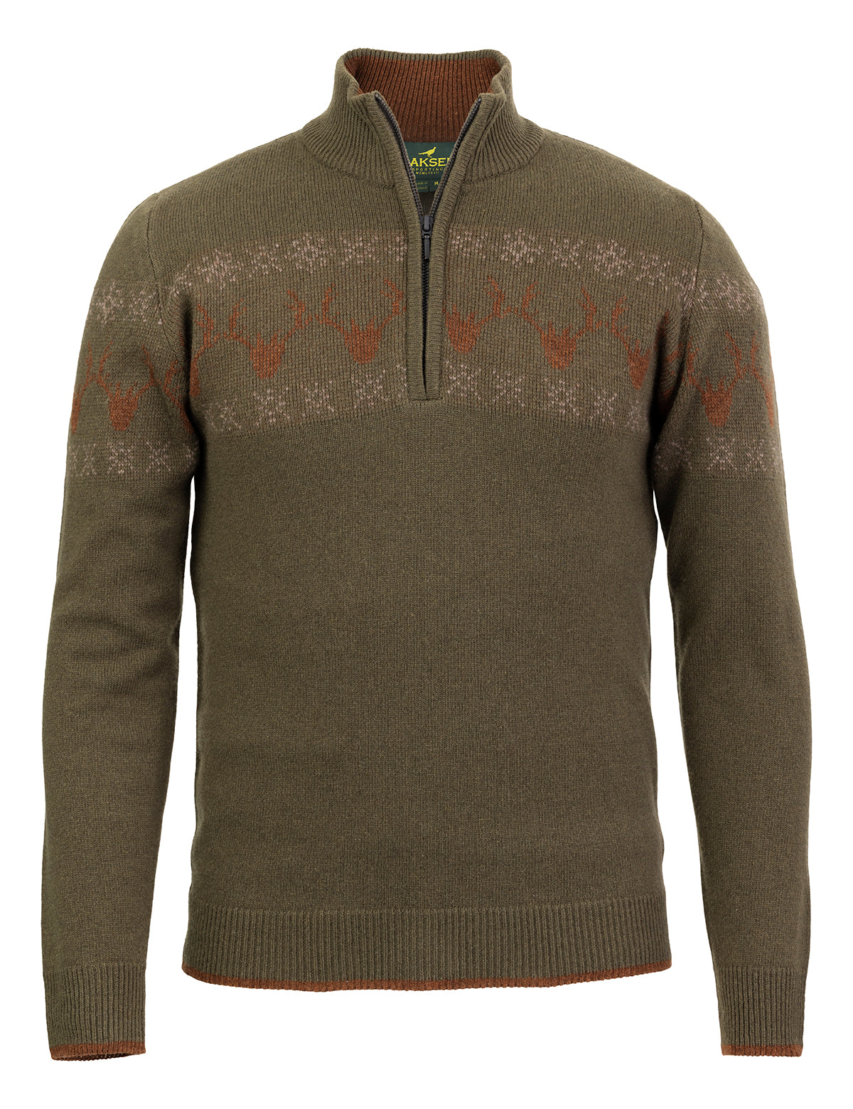 Deer Jacquard - lambswool sweater for men