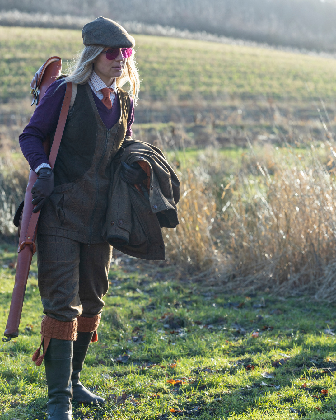 Cara Linhope Tweed Zip Shooting Vest