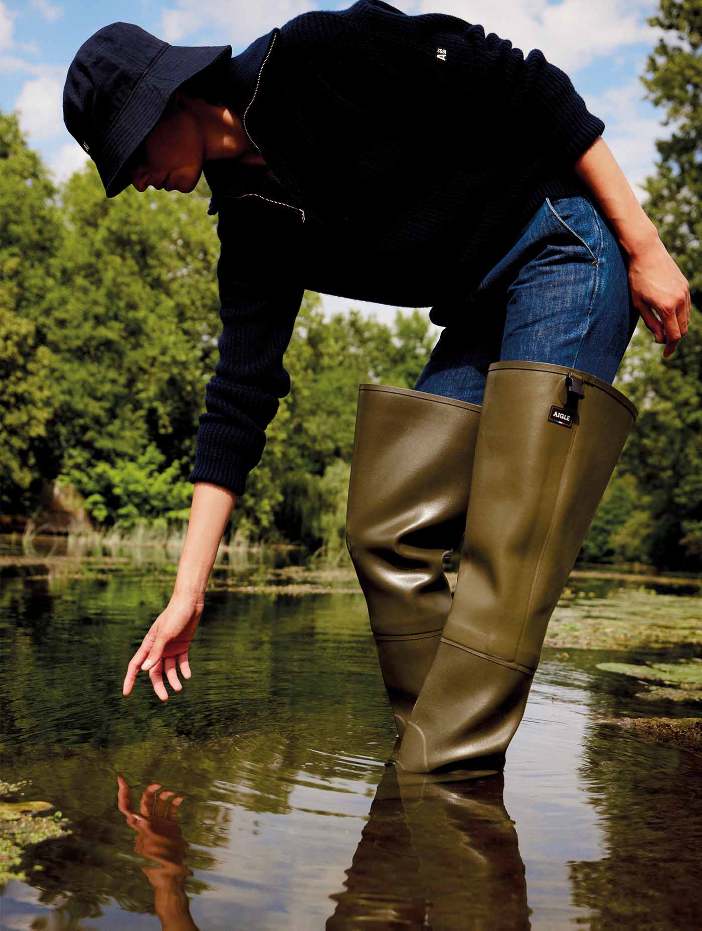 Aigle Truite Thigh Waders – Khaki