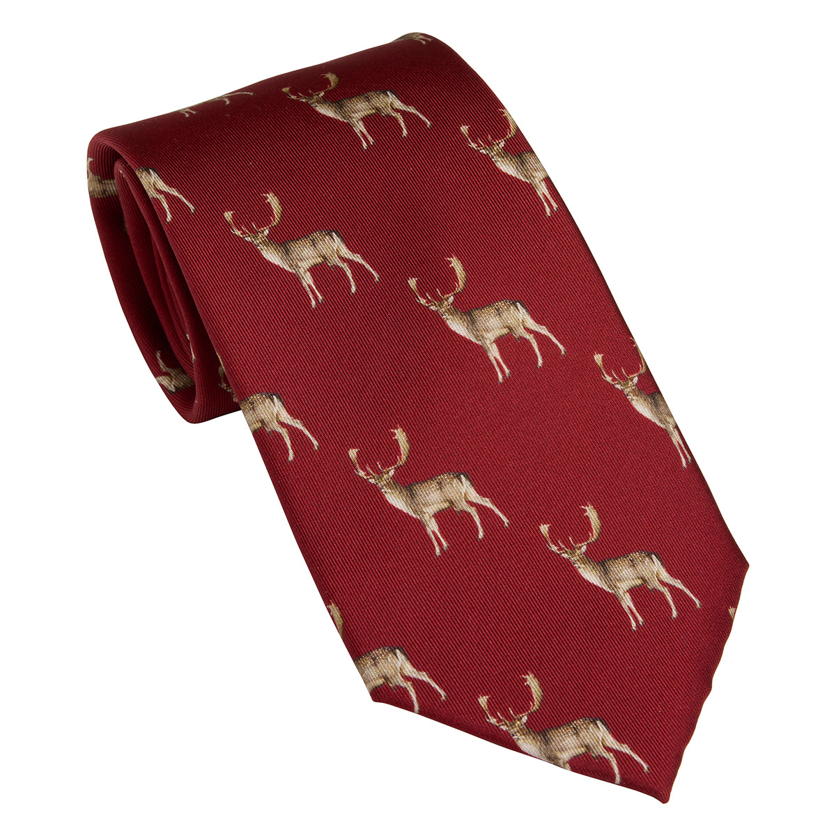 Fallow buck neck tie - vintage red