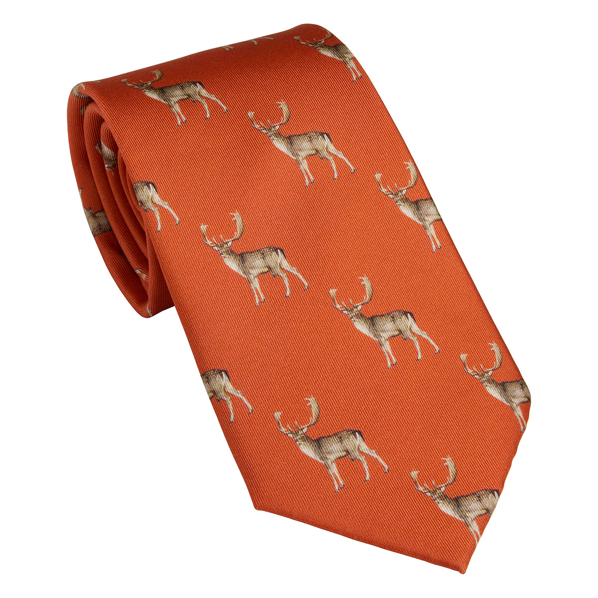 Fallow buck neck tie - burnt orange