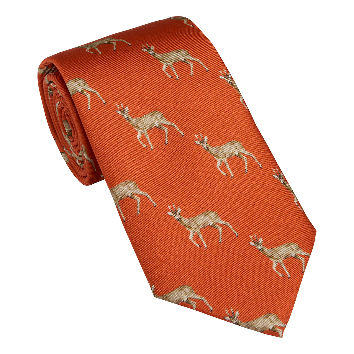 Roe buck neck tie - burnt orange