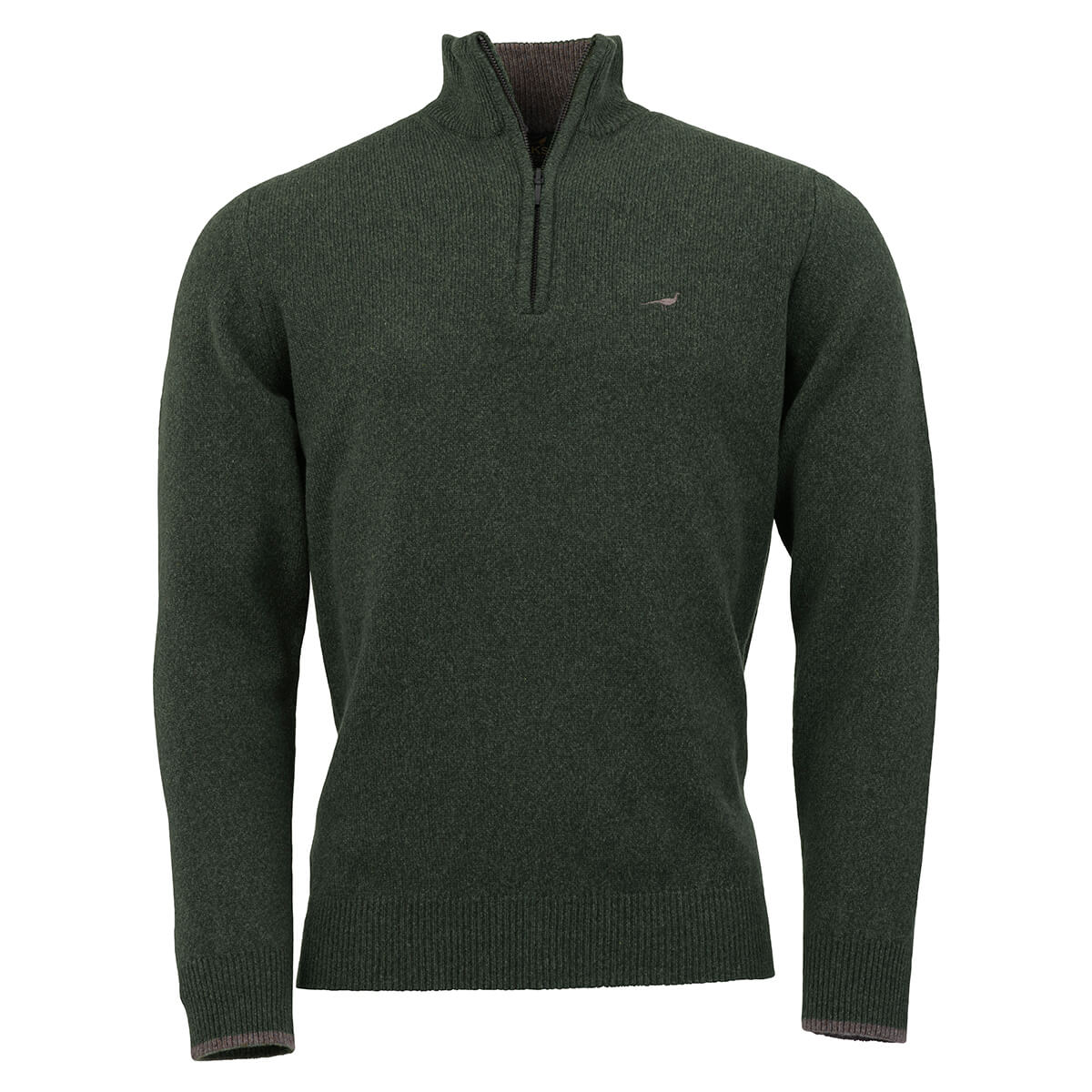 Brompton Zip Neck Lambswool Sweater – Loden