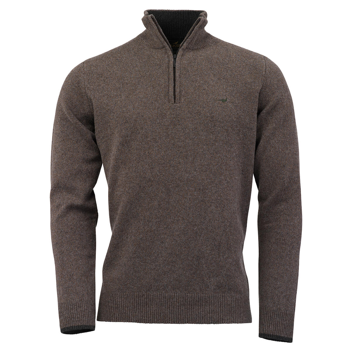 Brompton Zip Neck Lambswool Sweater – Bisquit