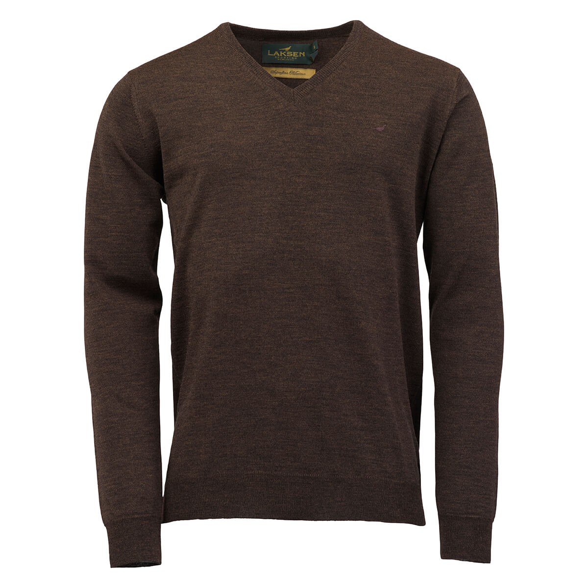 Sussex V-neck Merino Sweater – Brownie