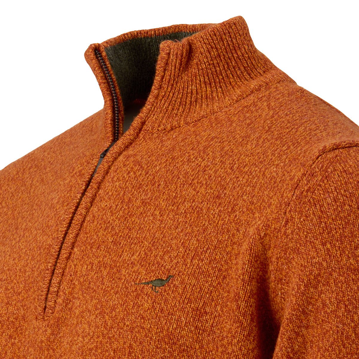 Brompton Zip Neck Lambswool Sweater – Terra