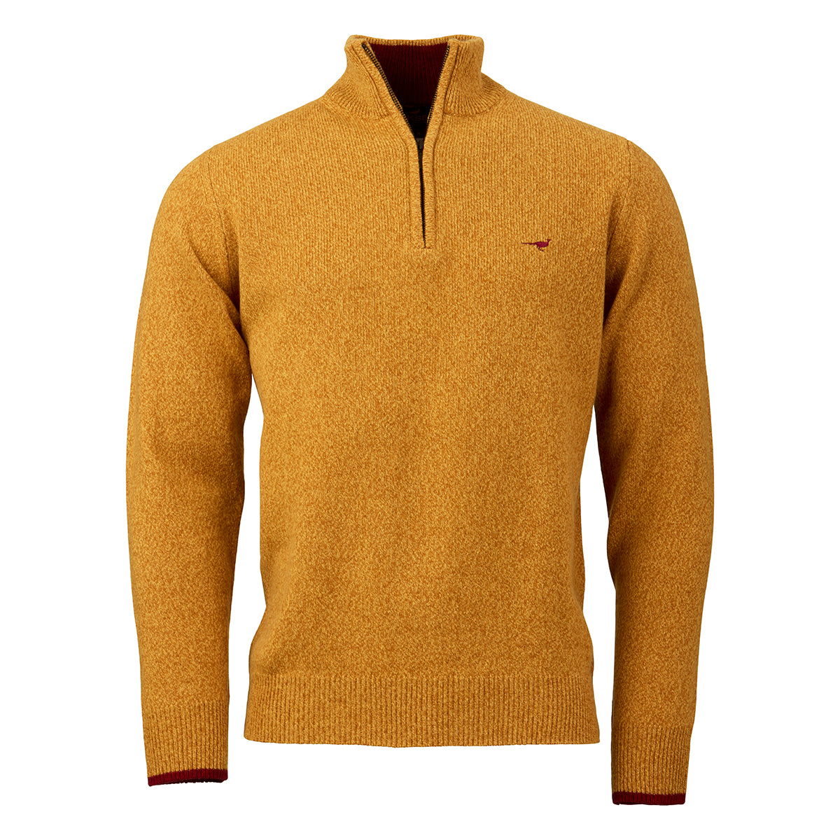 Brompton Zip Neck Lambswool Sweater – Gorse