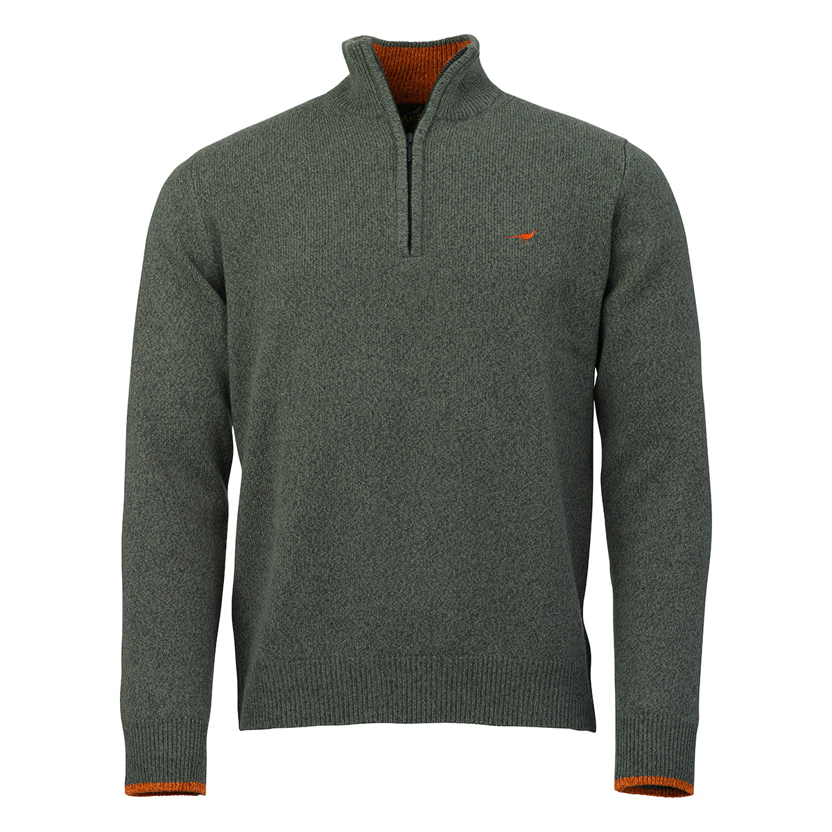 Brompton Zip Neck Lambswool Sweater – Forest