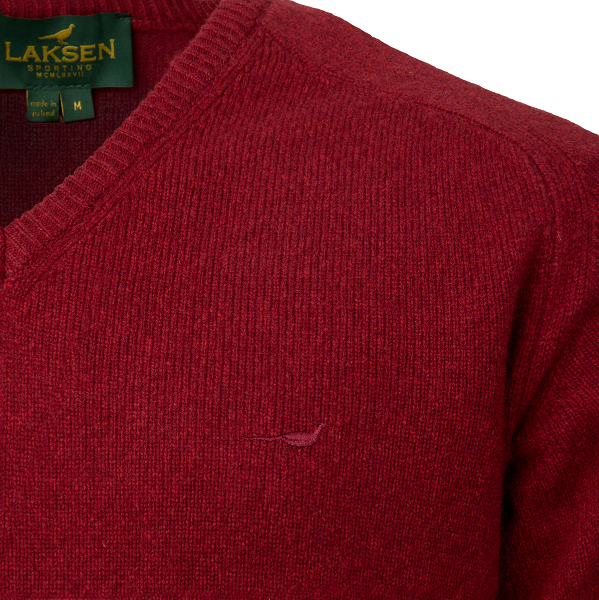 Trent V-neck Lambswool Sweater - Wine