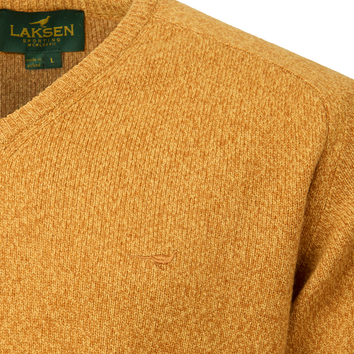 Trent V-neck Lambswool Sweater - Gorse