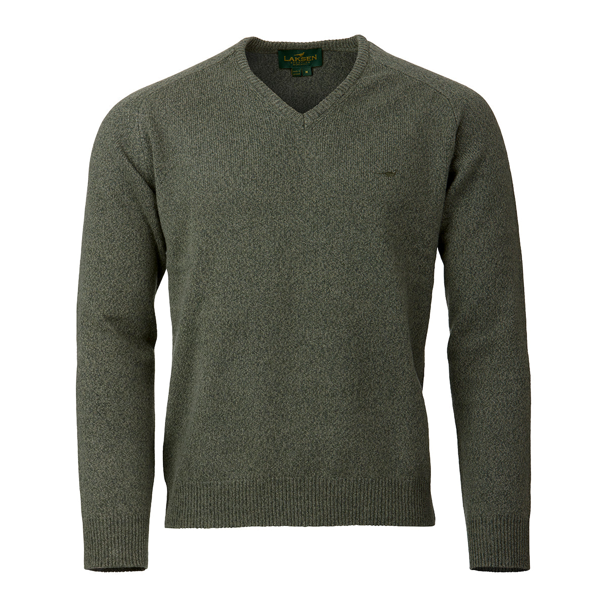 Trent V-neck Lambswool Sweater - Forest
