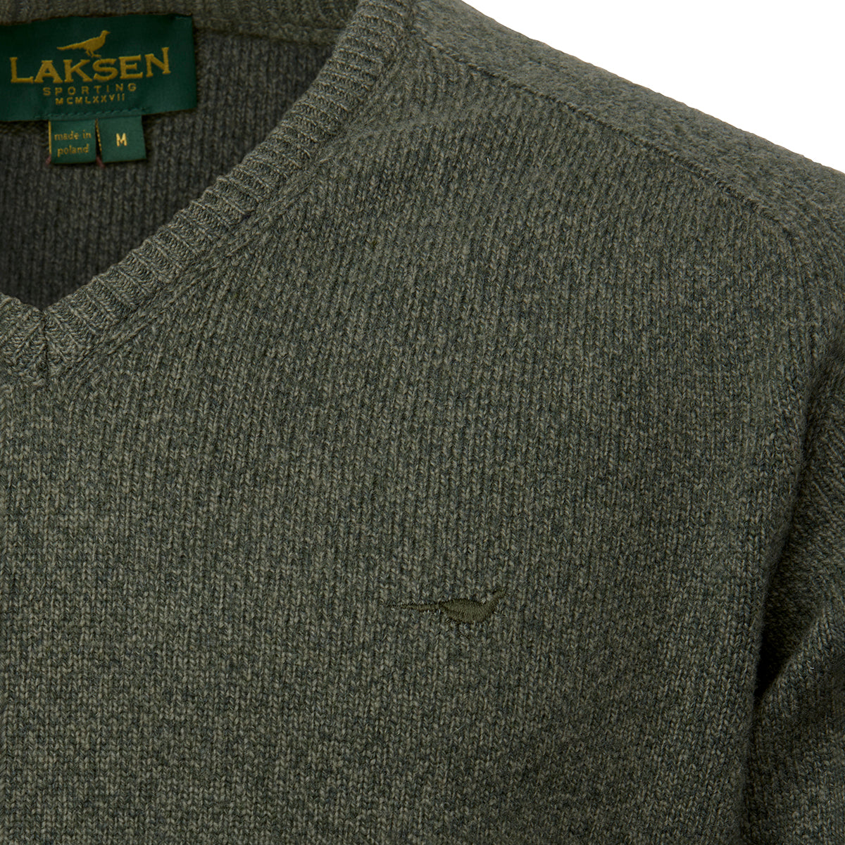 Trent V-neck Lambswool Sweater - Forest