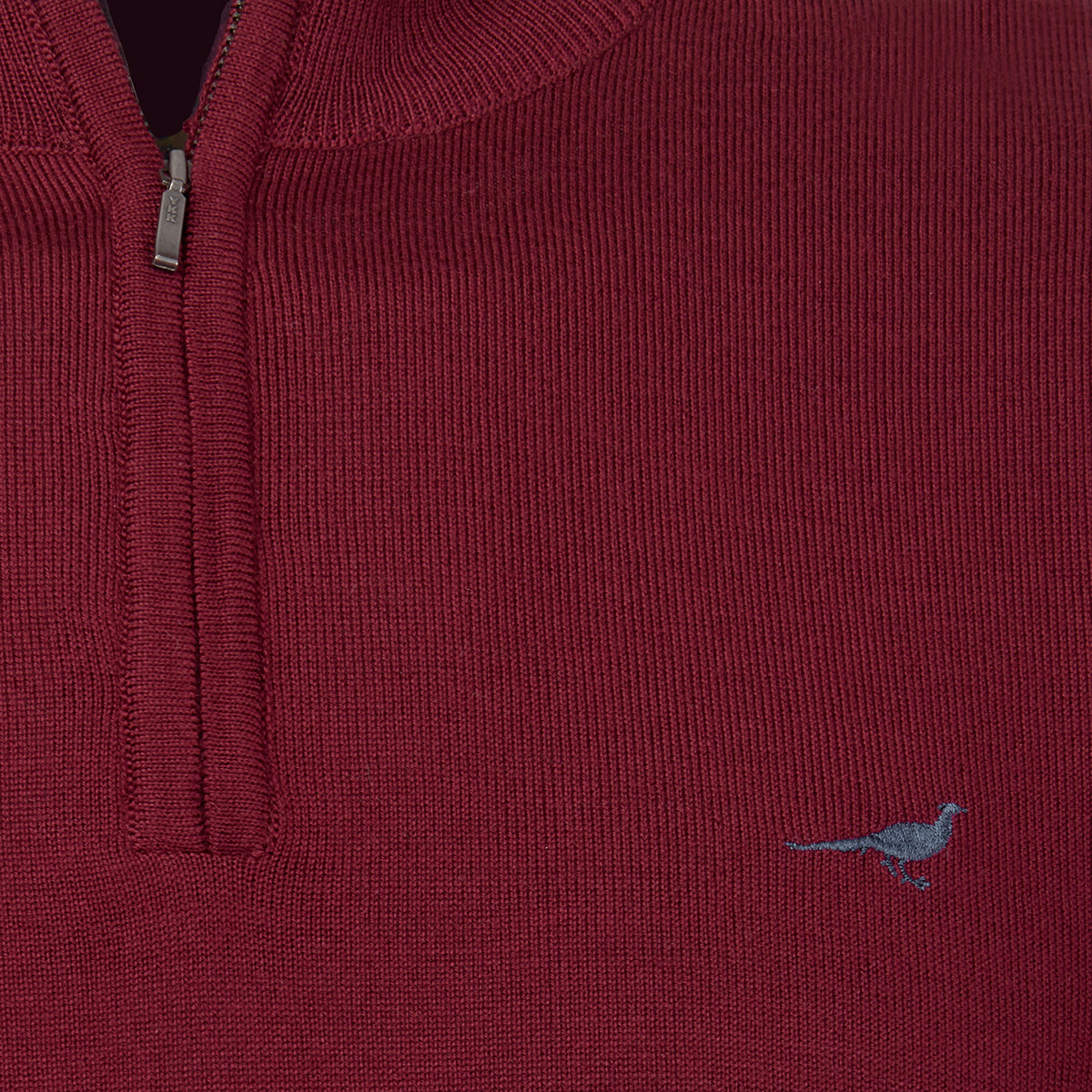 Norfolk Zip Neck Merino Sweater – Bordeaux