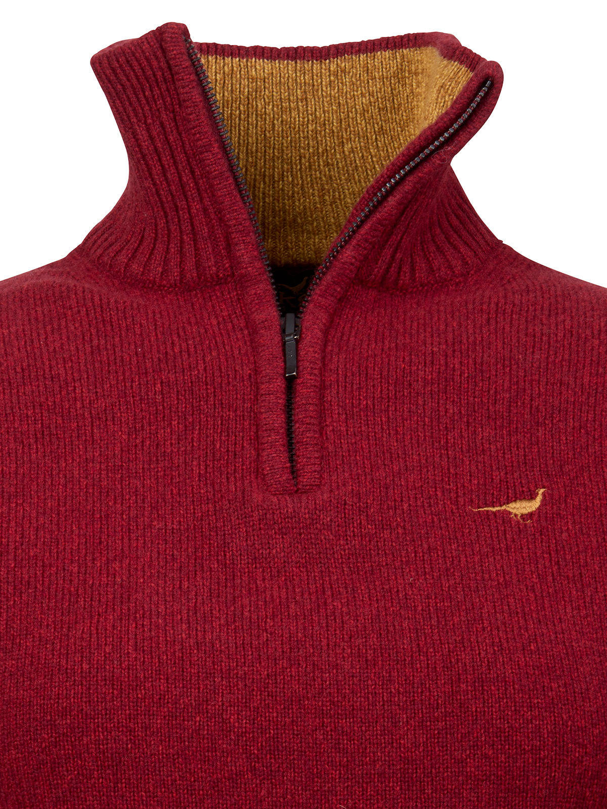 Tyne Zip Neck Lambswool Sweater - Wine