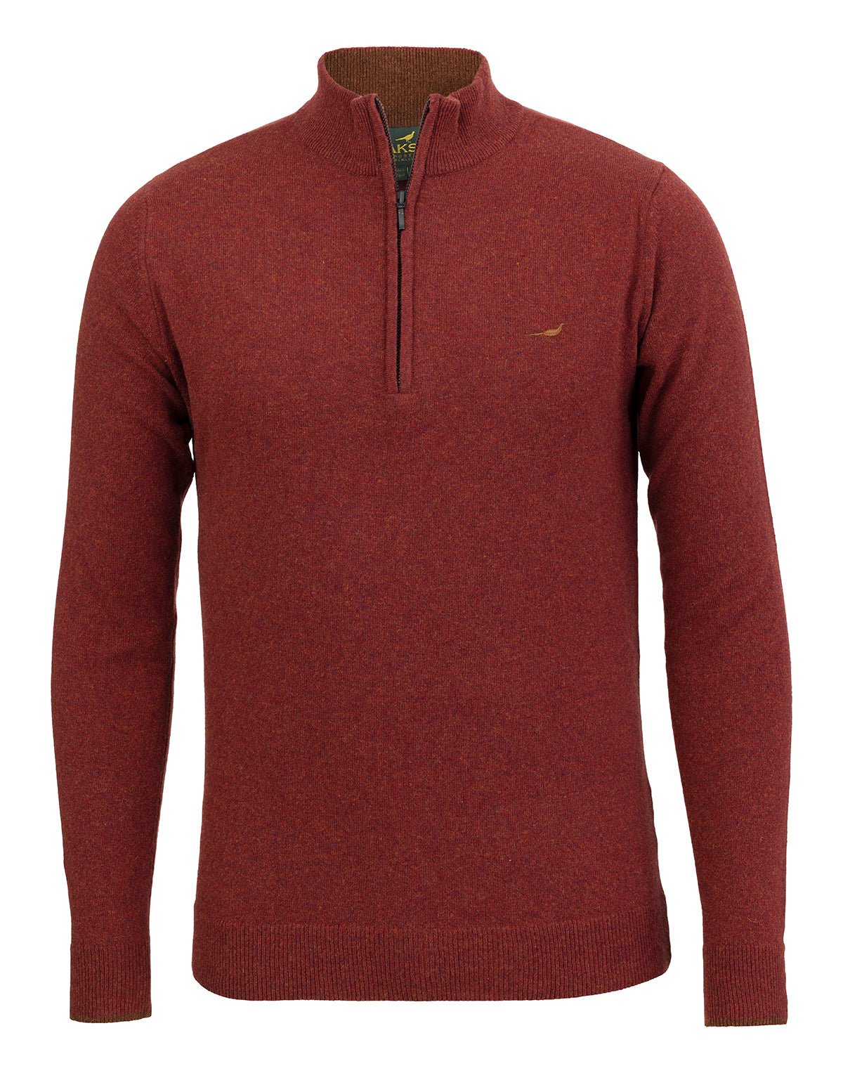 Brompton Zip Neck Sweater - Rust
