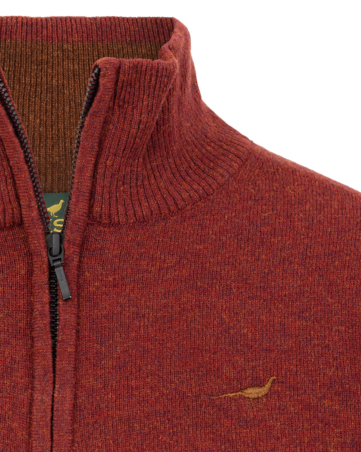 Tyne Zip Neck Women’s Lambswool Sweater – Rusty