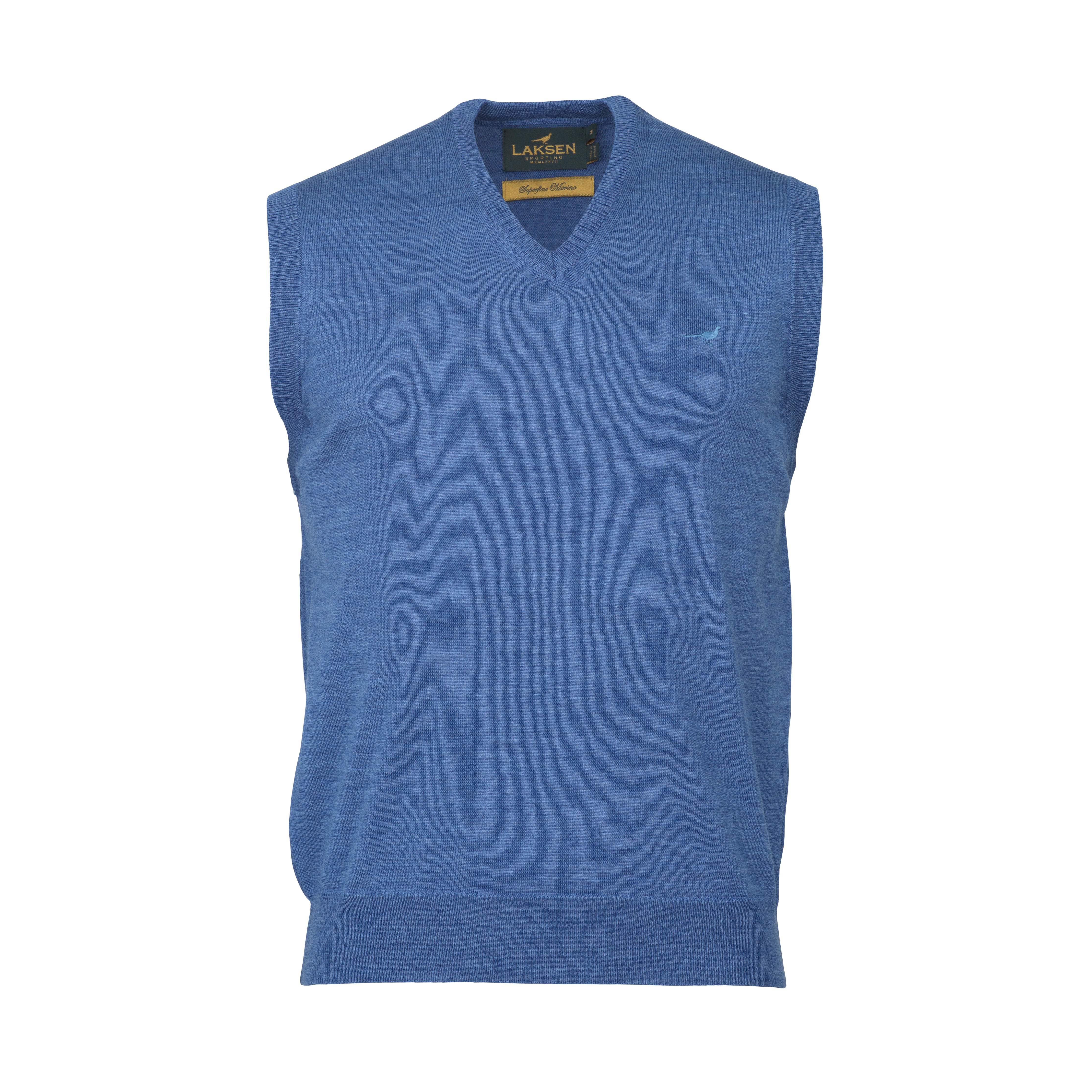 York Merino Knitted Vest - Light Blue