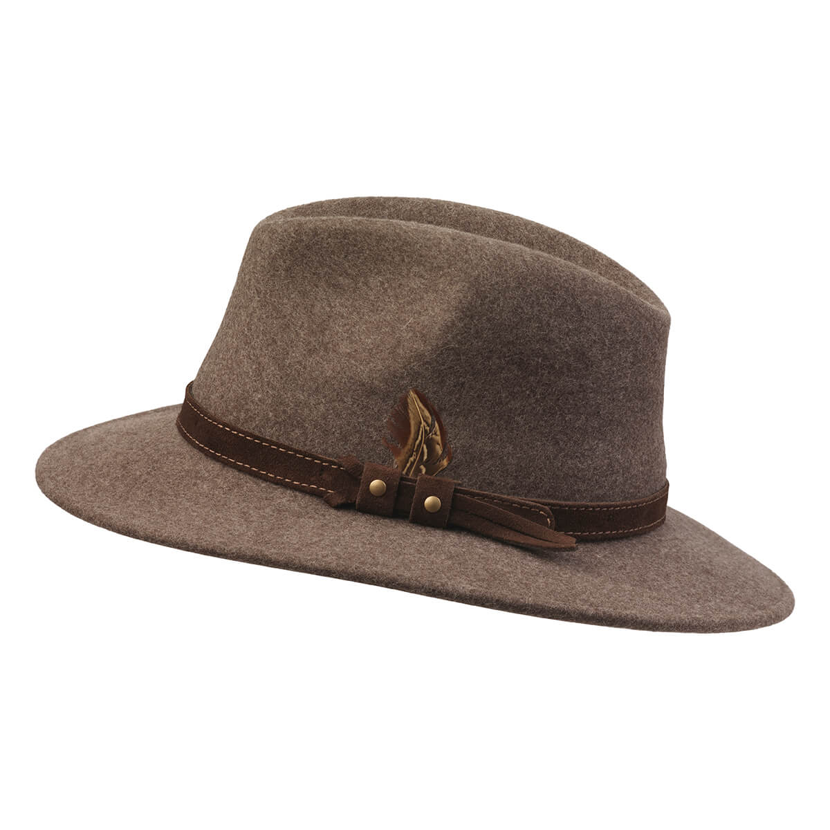 Country Fedora Felt Hat - Brown