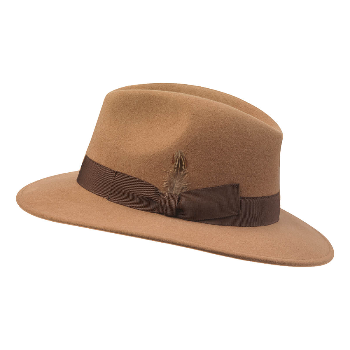 Heritage Fedora Cashmere Hat - Camel