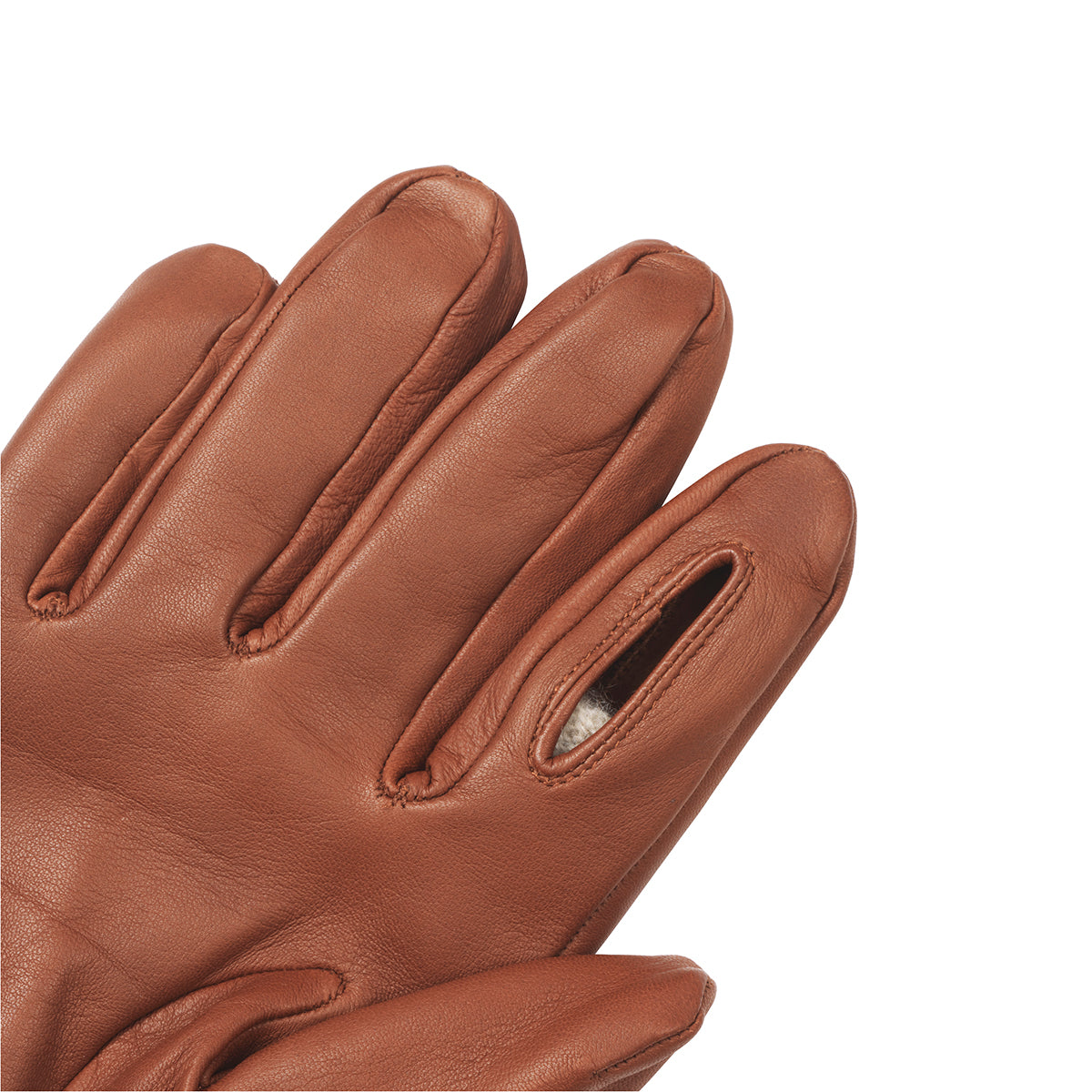 Sutton leather gloves - Cognac