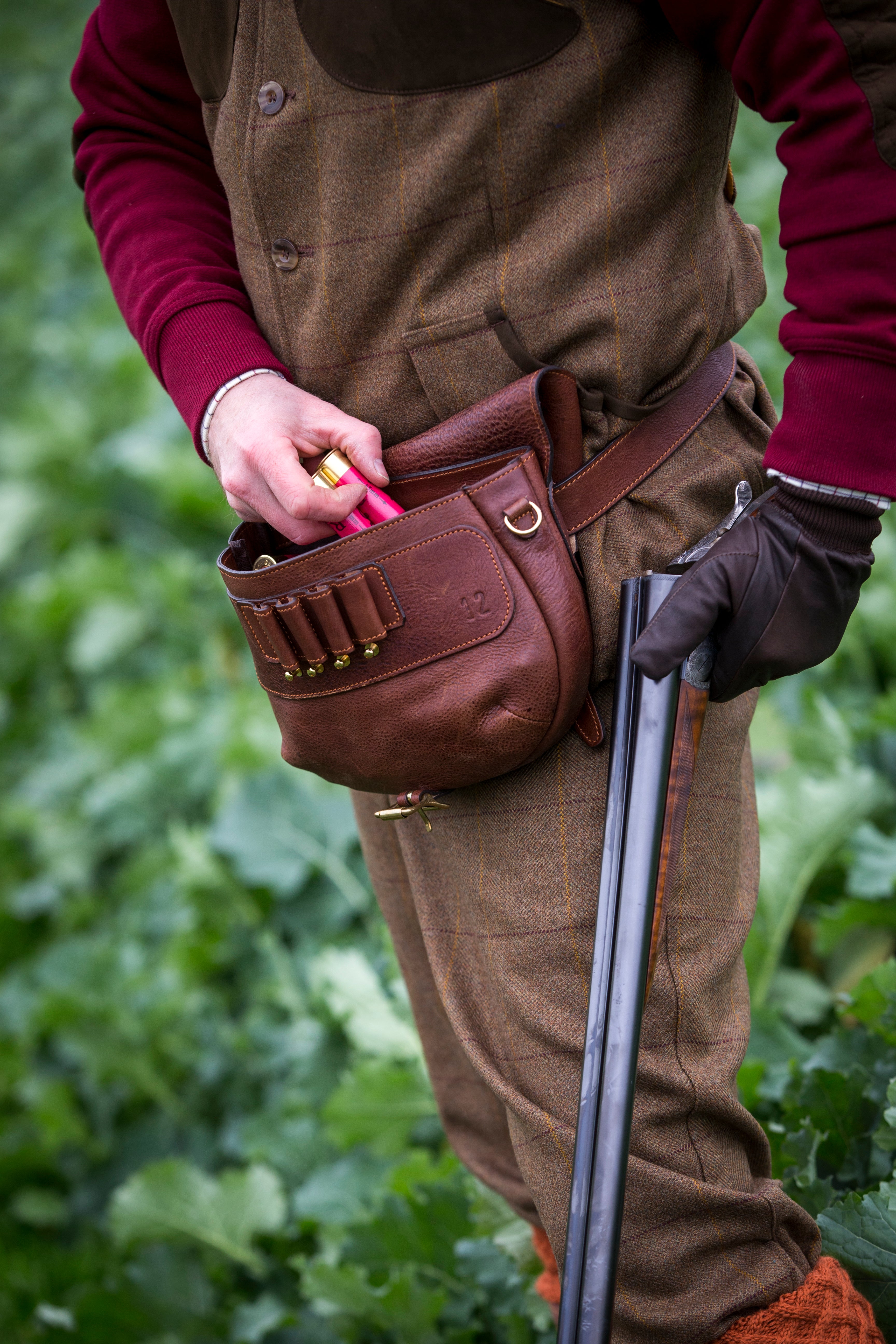 Leather Cartridge Bag for 12 Gauge