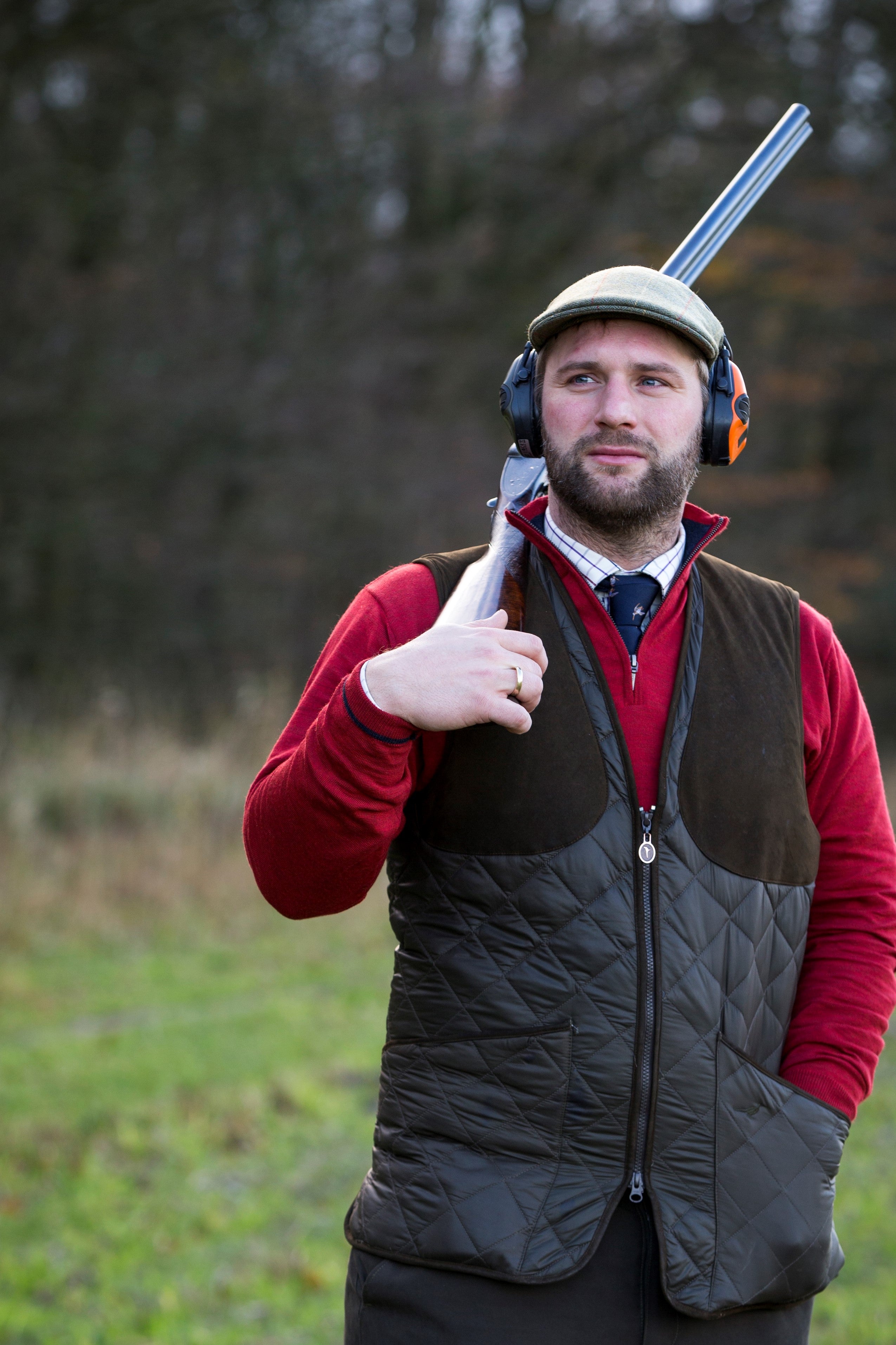 Ludlow Quilted Shooting Vest - Olive