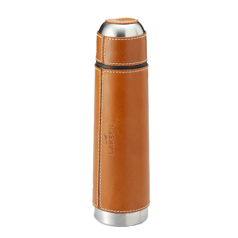 Thermal Bottle in Leather - Natural Oak