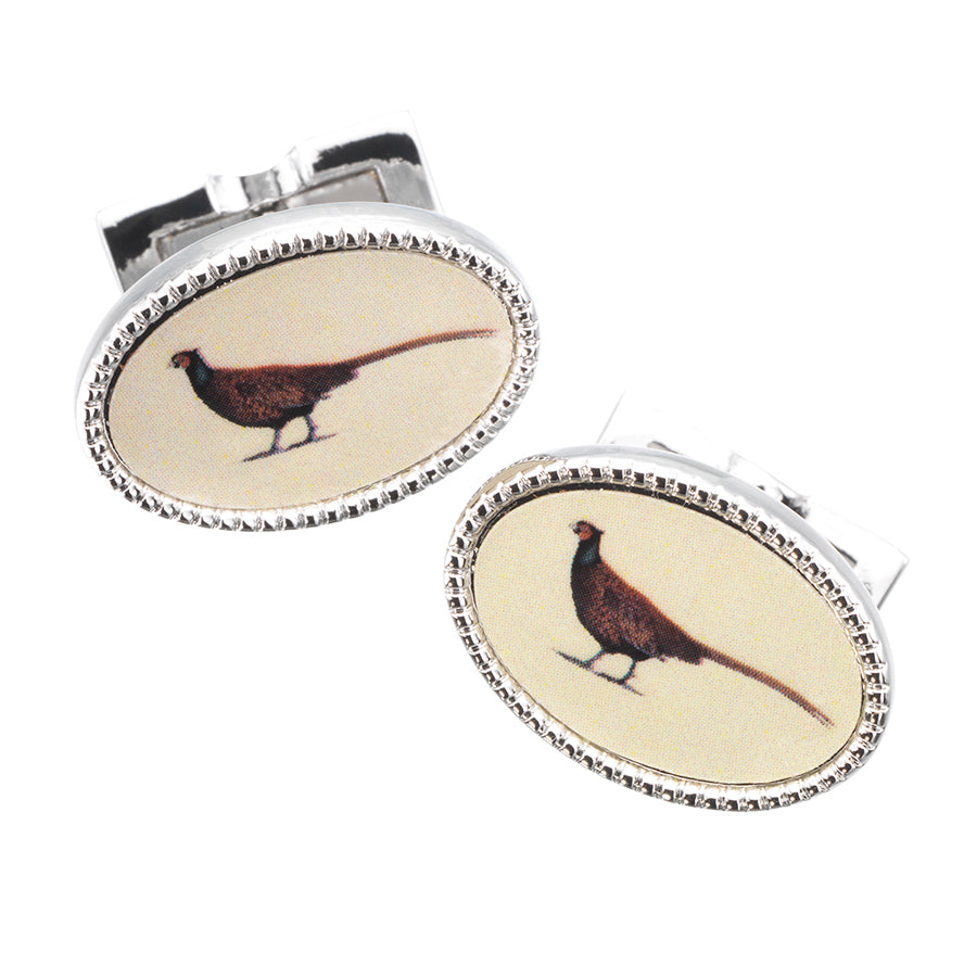 Pheasant Enamel Cufflinks