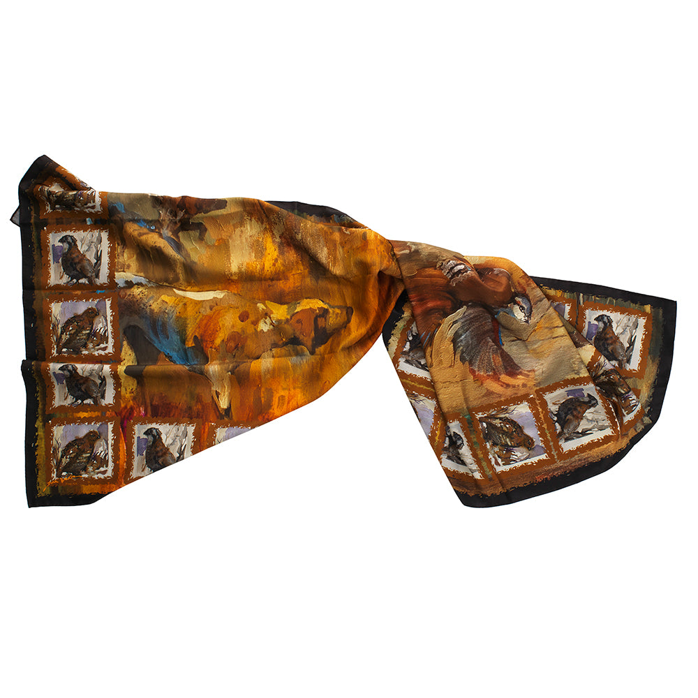 Flushed Covey Silk Scarf