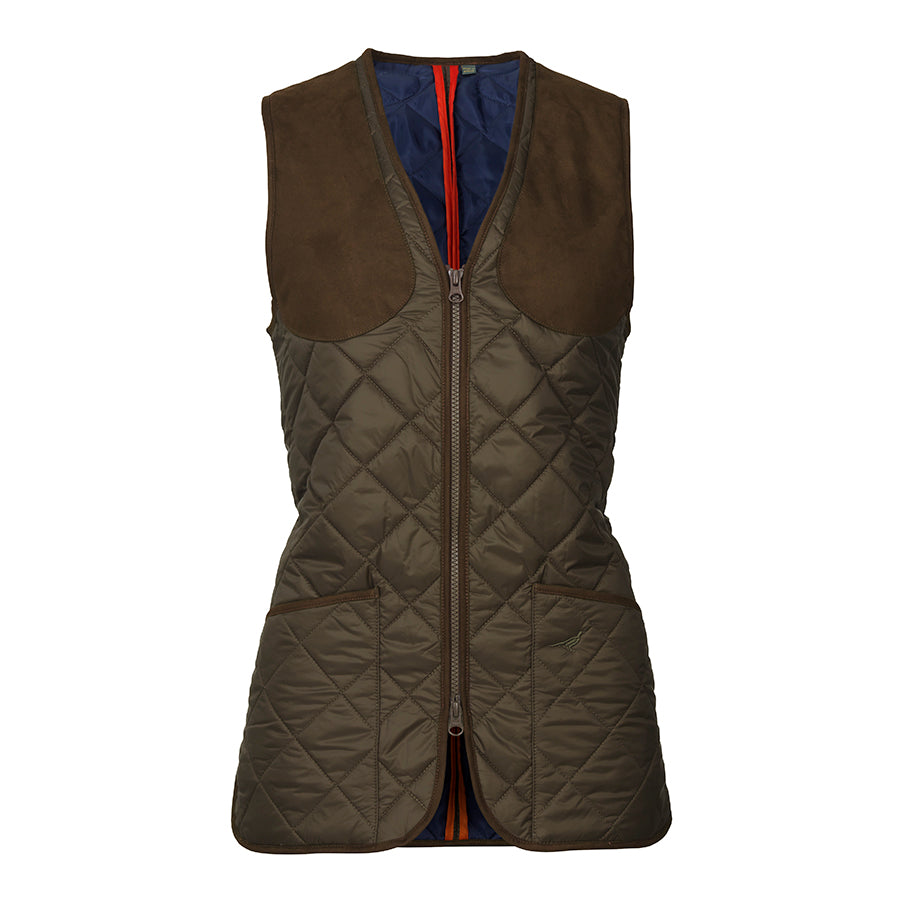 Cheltenham Quilted Ladies Shooting Vest - Olive