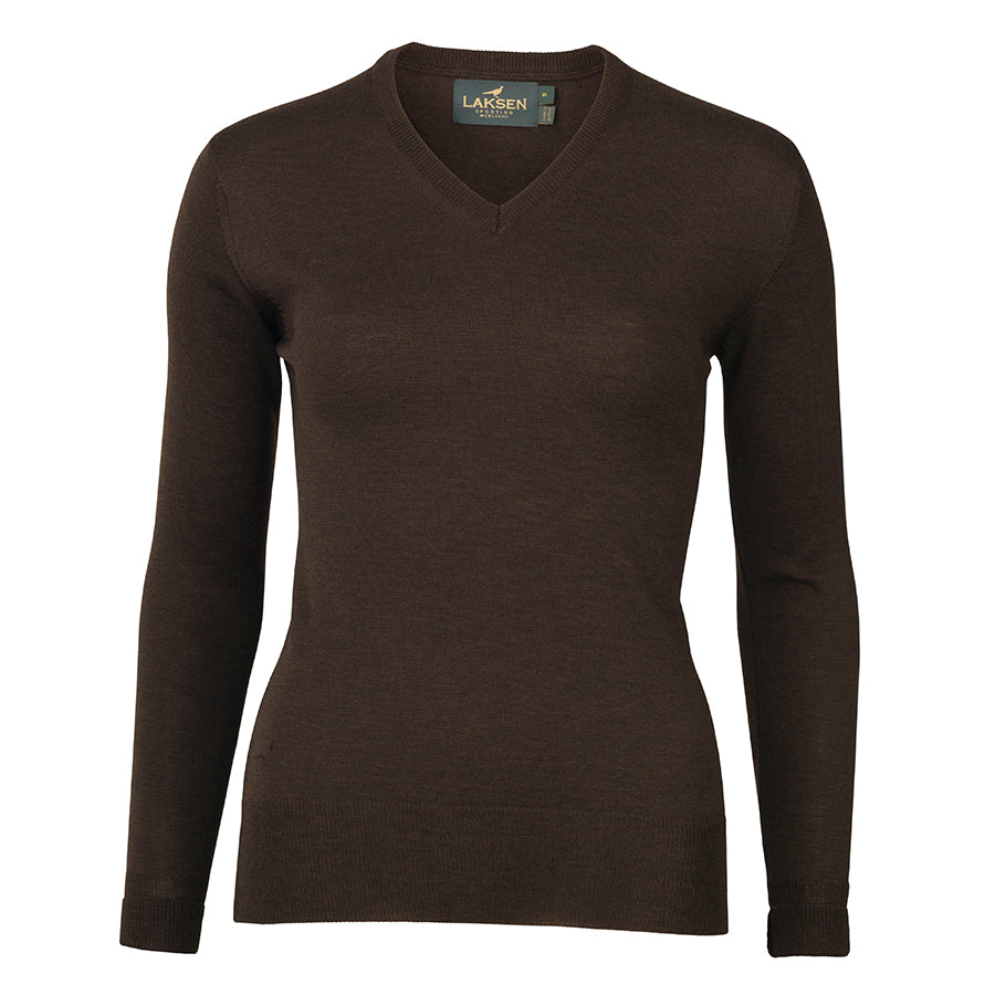 Carnaby V-Neck Merino Knit - Chocolate