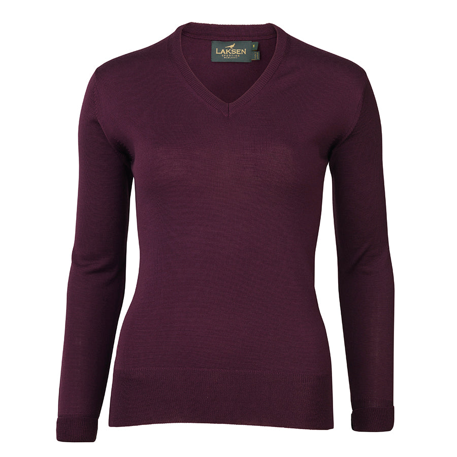 Carnaby V-Neck Merino Knit – Purple